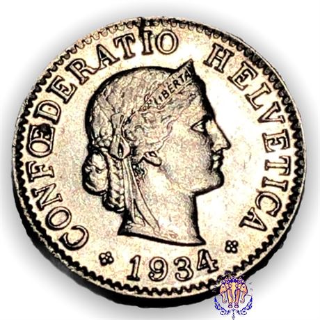 Coin Switzerland 5 rappen, 1934