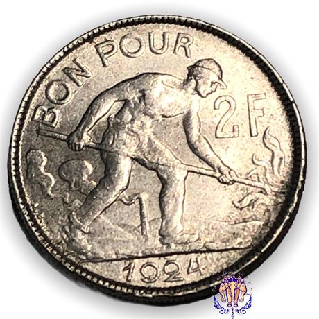 Coin 2 Francs - Charlotte 1924