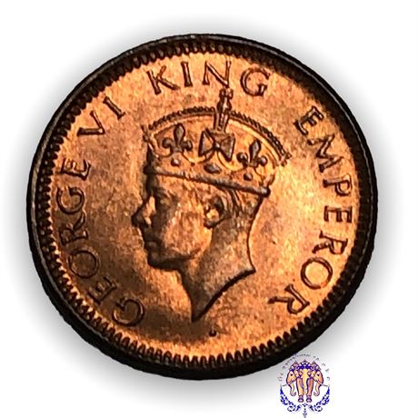 Scarce 1/12 Anna - George VI King & Emperor 1941, British India Copper Coin