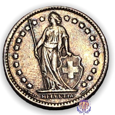Coin SWITZERLAND 1 Franc Helvetia 1921 Berne - B