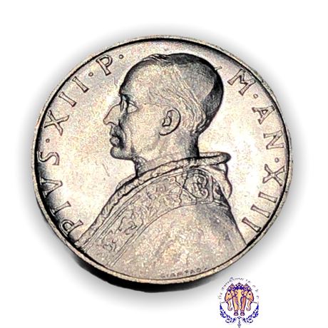 Coin Città del Vaticano 10 lire, 1951