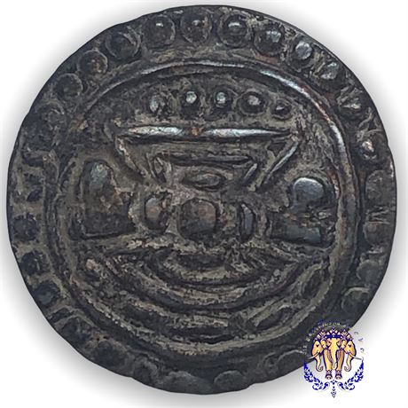 เหรียญอาณาจักรศรีเกษตร มีรูปศิวลึงค์อยู่ภายในเรือนศรีวัตสะ เนื้อเงิน หนัก 2.54g