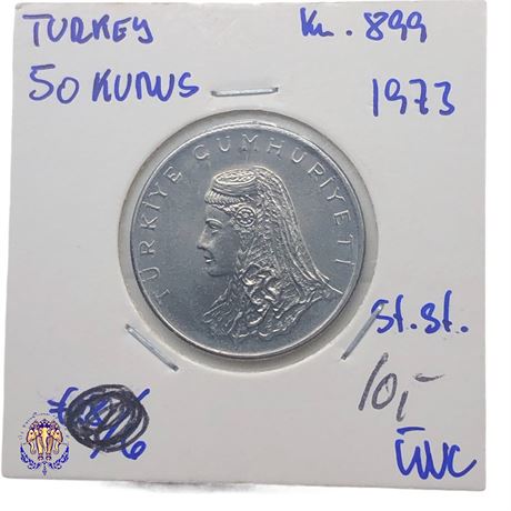 Coin, Turkey, 50 Kurus, 1973