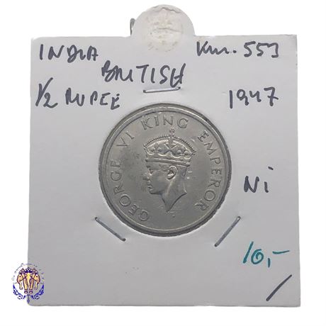 India - British ½ rupee, 1947