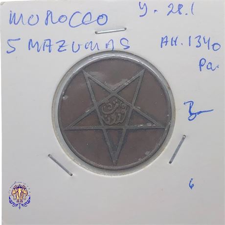1340 - Morocco - 5 Mazunak - Very Nice Coins !!!