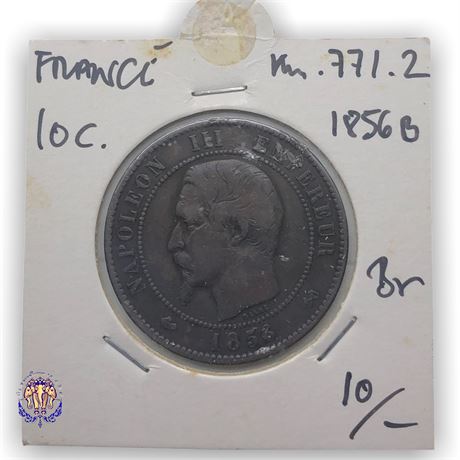 10 Centimes - Napoleon III Dix centimes Napoléon III, tête laurée 1863 Bordeaux