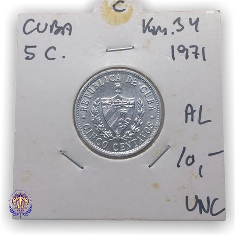 Cuba 5 centavos, 1971