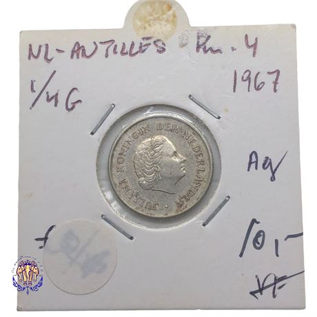 Netherlands Antilles ¼ gulden, 1967