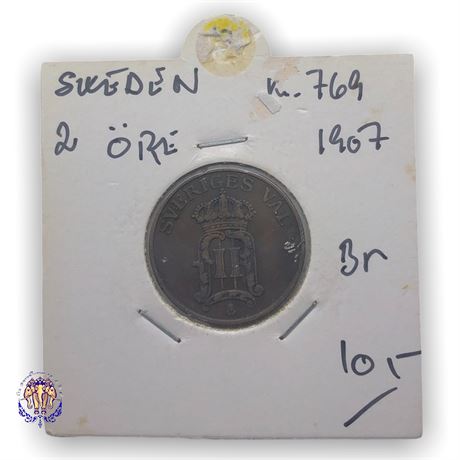 Sweden 2 öre, 1907