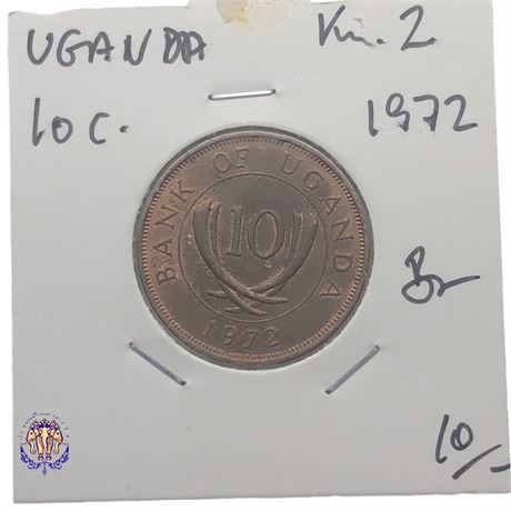 Uganda 10 cents, 1972