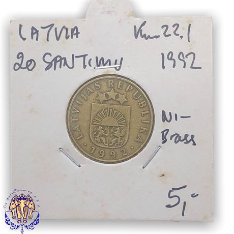Latvia 20 santimu, 1992
