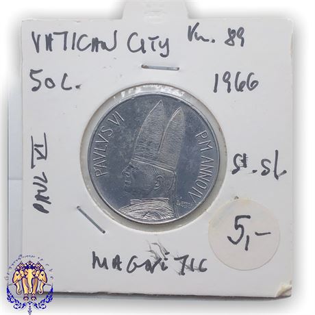 Vatican City 50 lire, 1966