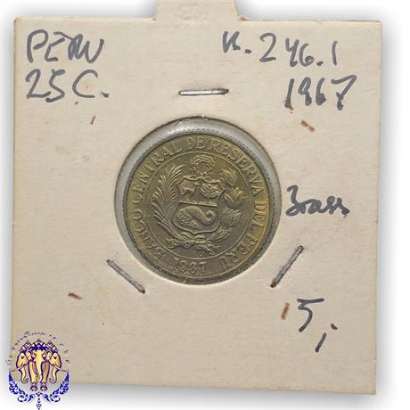 Peru 25 centavos, 1967