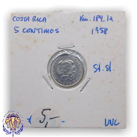 Costa Rica 5 céntimos, 1958