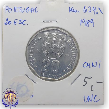 Portugal 20 escudos, 1989 UNC