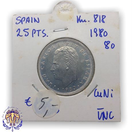 Spain 25 pesetas, 1980