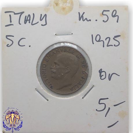 Italy 5 centesimi, 1925