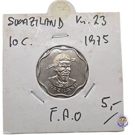 Coin Eswatini (Swaziland) 10 cents, 1975  FAO - Food for All