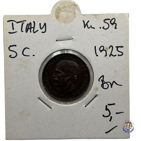 Coin Italy 5 centesimi, 1925