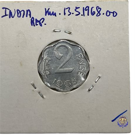 Coin India 2 paise, 1968