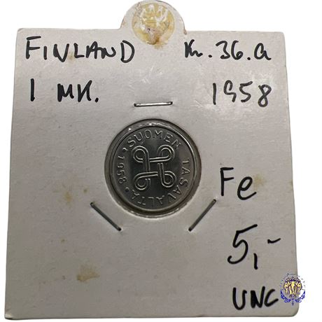 Coin Finland 1 markka, 1958