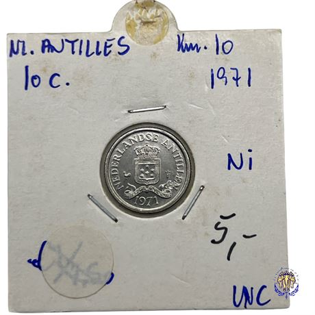 Coin Netherlands Antilles 10 cents, 1971