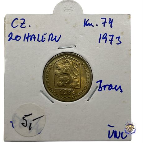 Coin Czechoslovakia 20 hellers, 1973