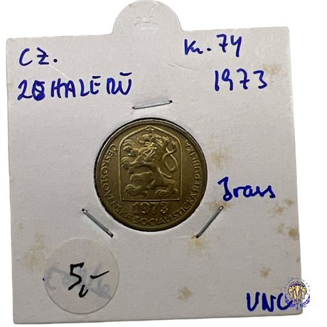 Coin Czechoslovakia 20 hellers, 1973
