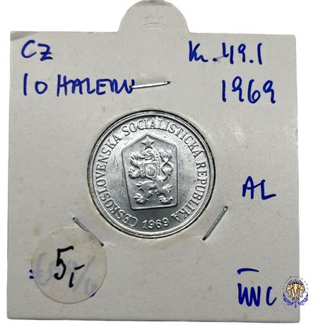 Coin Czechoslovakia 10 hellers, 1969 UNC
