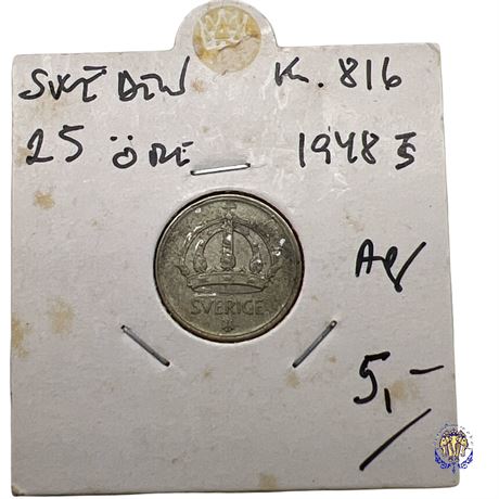 Coin Sweden 25 öre, 1948