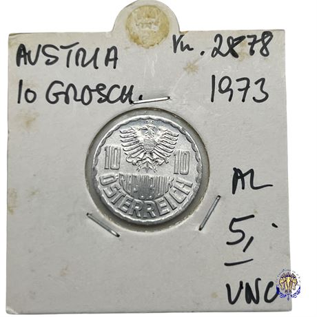 Coin Austria 10 groschen, 1973