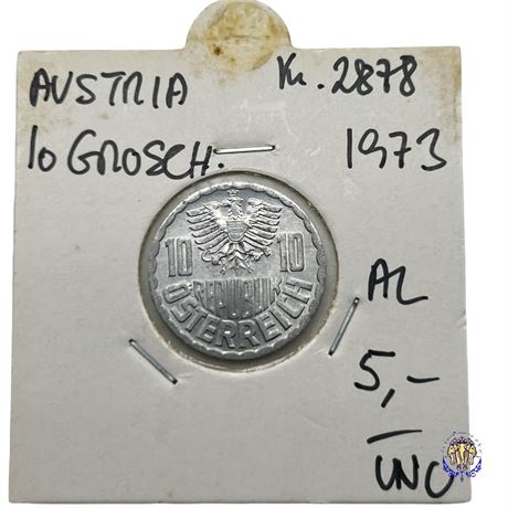 Coin Austria 10 groschen, 1973