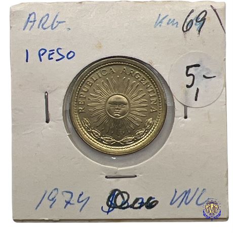 Coin Argentina 1 peso, 1974