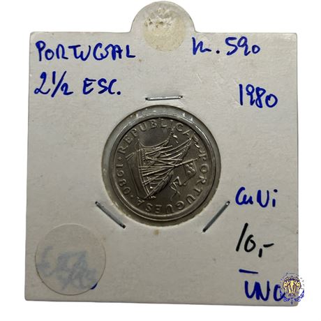 Coin Portugal 2.5 escudos, 1980 UNC