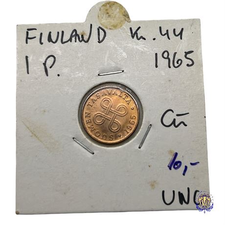 Coin Finland 1 penni, 1965 UNC