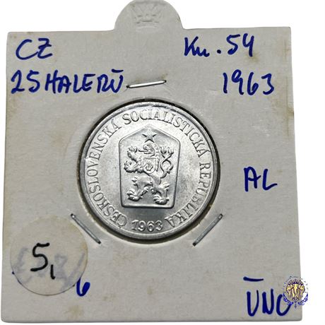 Coin Czechoslovakia 25 hellers, 1963