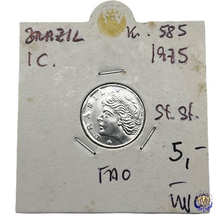 Coin Brazil 1 centavo, 1975 FAO series - Sugar Cane UNC