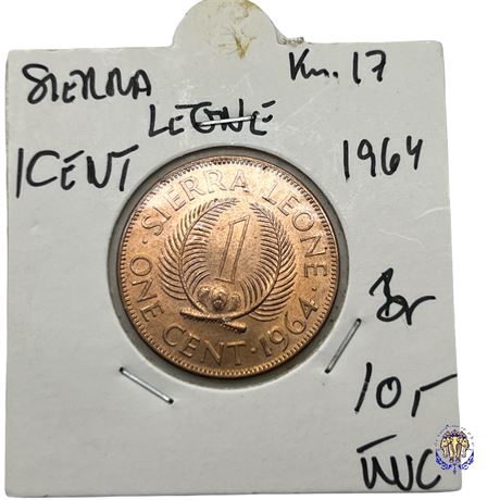 Coin Sierra Leone 1 cent, 1964 UNC