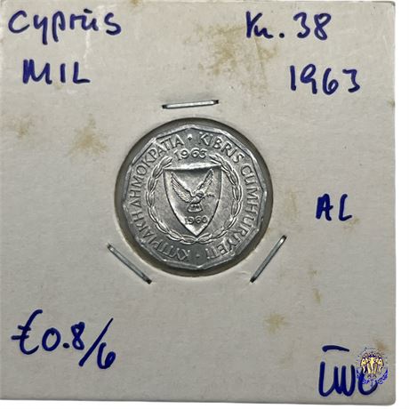 Coin Cyprus 1 mil, 1963 UNC
