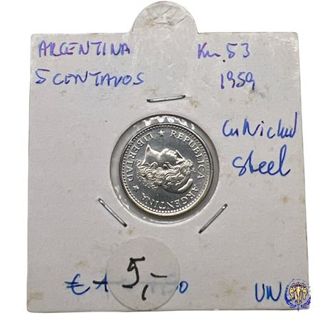 Coin Argentina 5 centavos, 1959