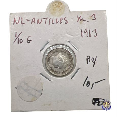 Coin Nederlandse Antillen 1/10 gulden, 1963