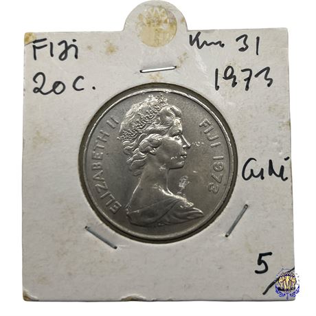 Coin Fiji 20 cents, 1973