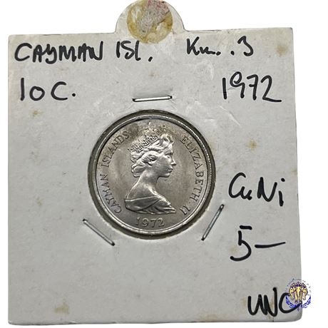 Coin Cayman Islands 10 cents, 1972
