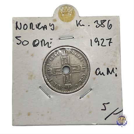 Coin Norway 50 öre, 1927