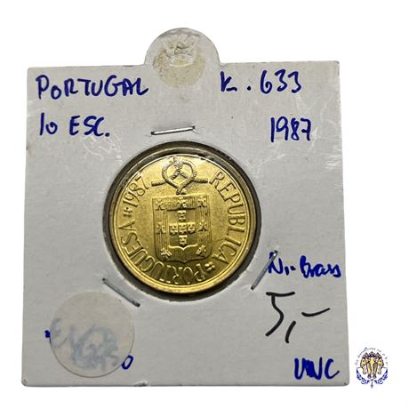 Coin Portugal 10 escudos, 1987 UNC