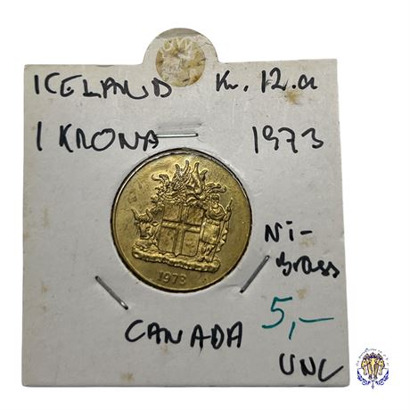 Coin Iceland 1 krona, 1973 UNC