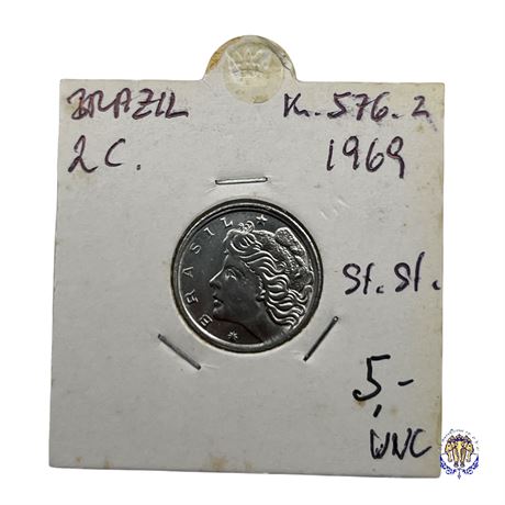 Coin Brazil 2 centavos, 1969
